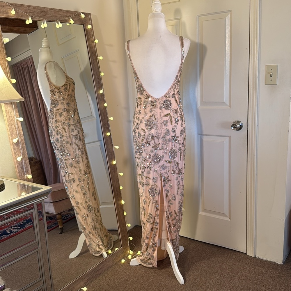 MAC DUGGAL
Hand Beaded Floral Gown with Beaded Spaghetti Straps - Picture 12 of 17